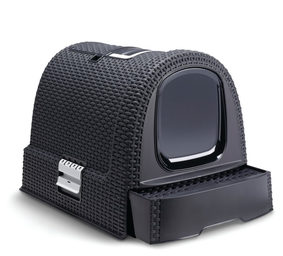 Bac à litière couvert anthracite Curver