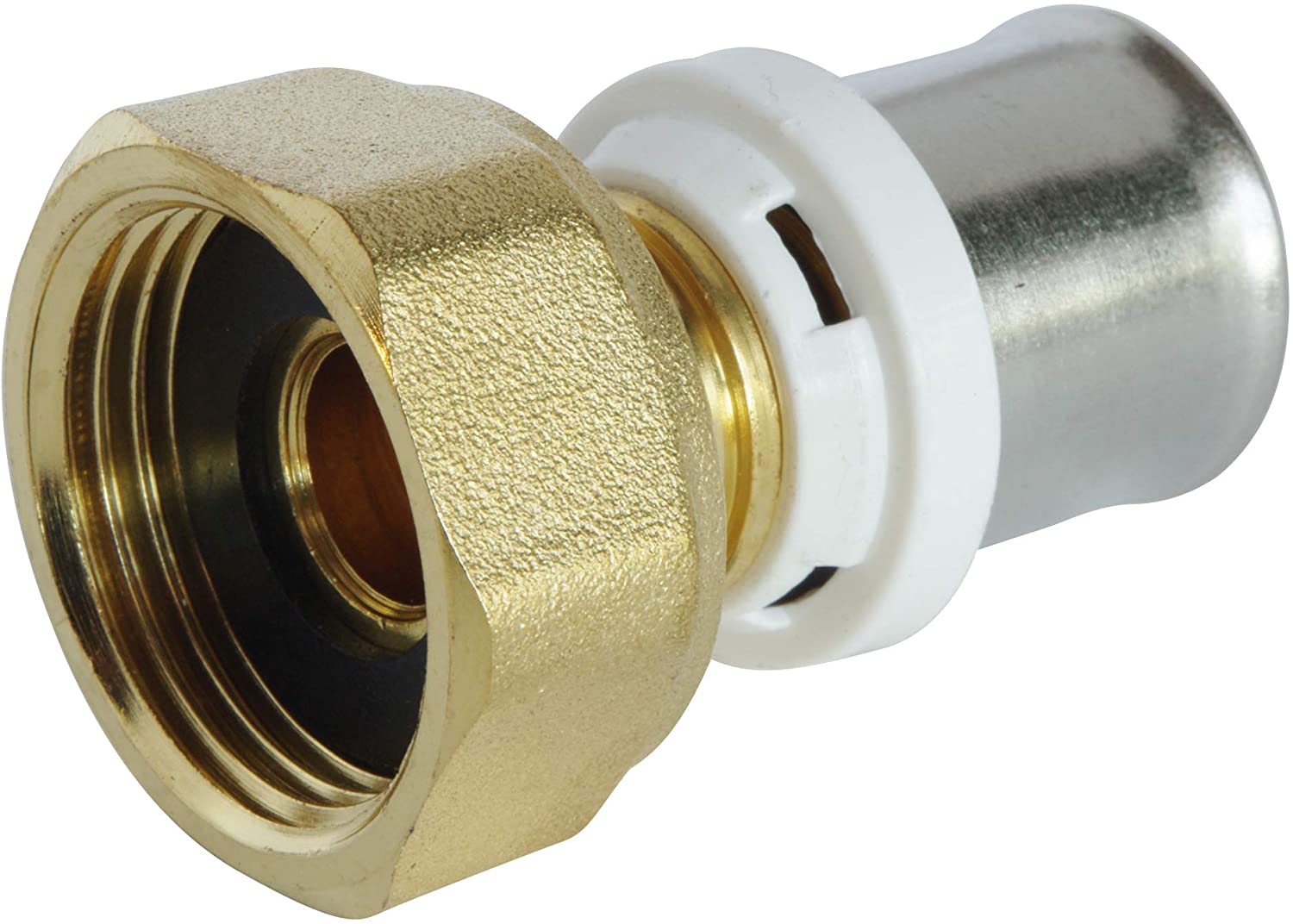  Raccord droit à Sertir pour tube Multicouche Ø20 - Ecrou-tournant F20/27 