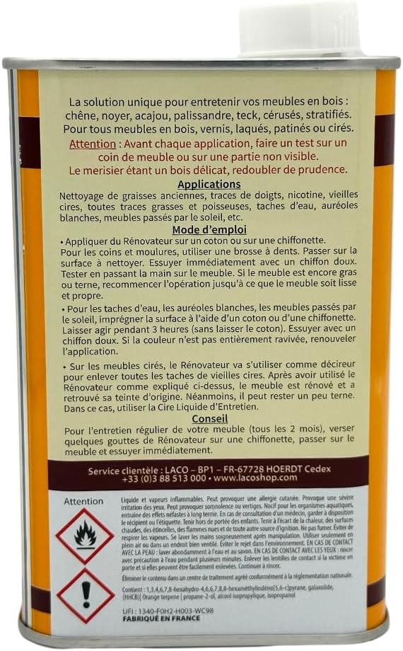 Rénovateur bois à base d'orange