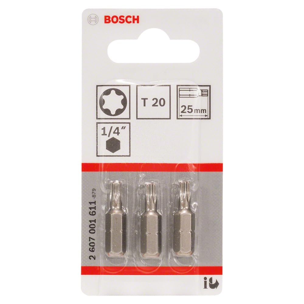 3 embouts de vissage extra dur T20 - 25mm - BOSCH - 2607001611