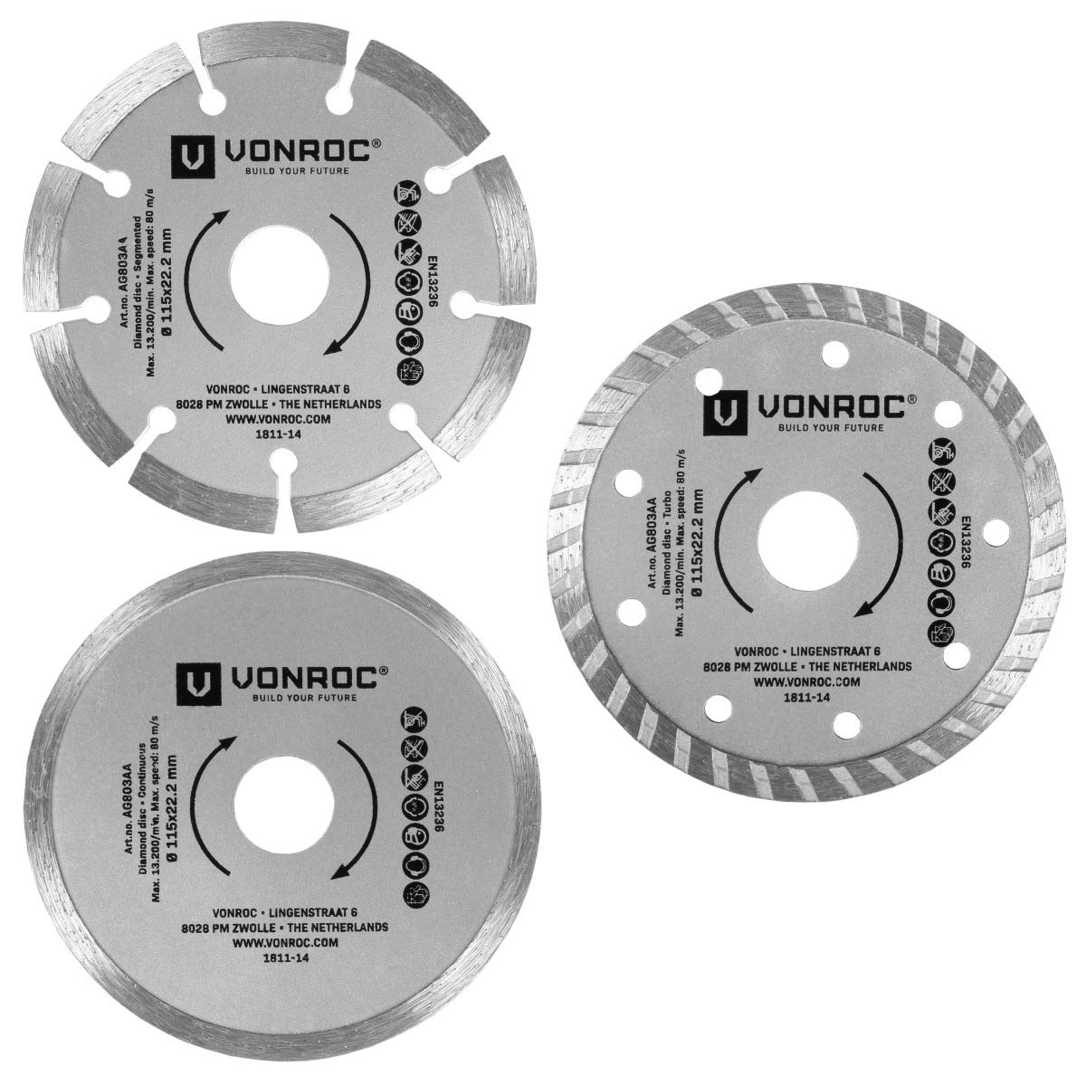  Disques diamant 115 mm 3 pcs. | AG803AA 