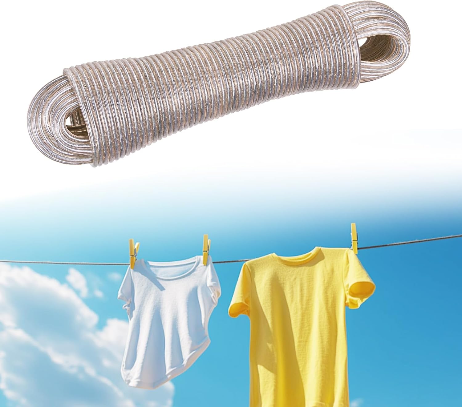 Fil Fiendbinhing pour extérieur, cordes pour étirage des cuves, 4 mm Extra résistant à la rouille et à la corrosion, adaptées à une utilisation extérieure