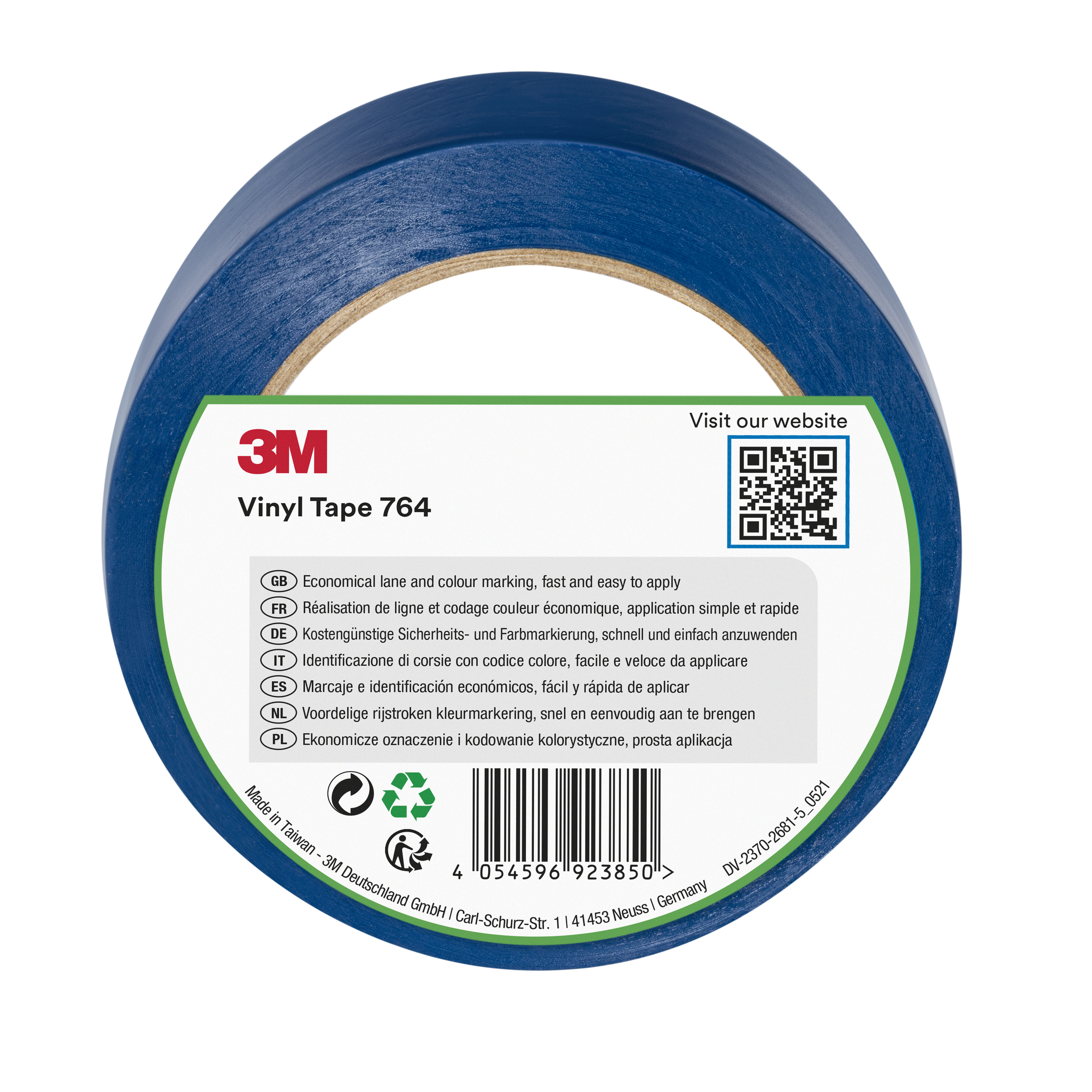 Ruban vinyle bleu 764 50 mm x 33 m