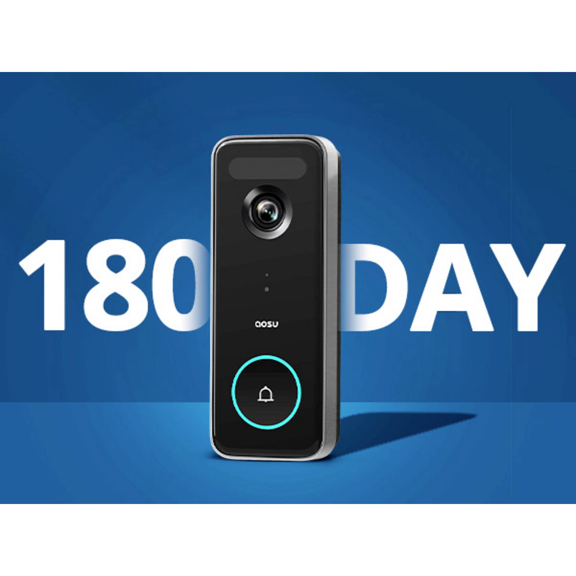 Aosu Sonnette sans Fil avec Caméra HD 5MP, Exterieur Etanche avec Pile, Sonnettes Vidéo avec Radar et PIR Détection, Wi-FI 5/2,4