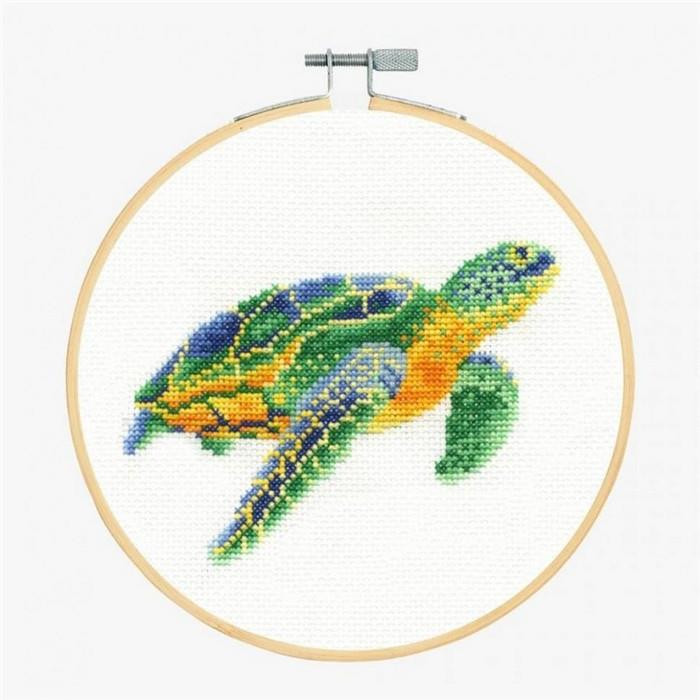 Kit à broder point de croix tortue