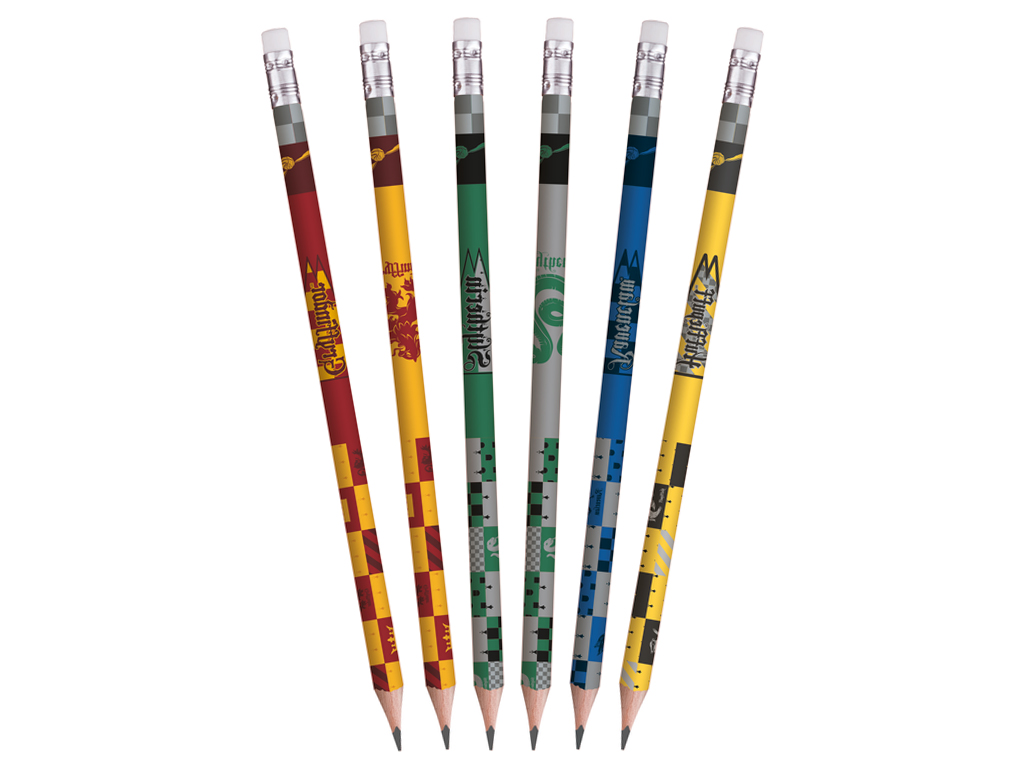 Maped - 6 Crayons Graphite Black'Peps Harry Potter HB avec Embout Gomme - Lot de 6 pour Dessin