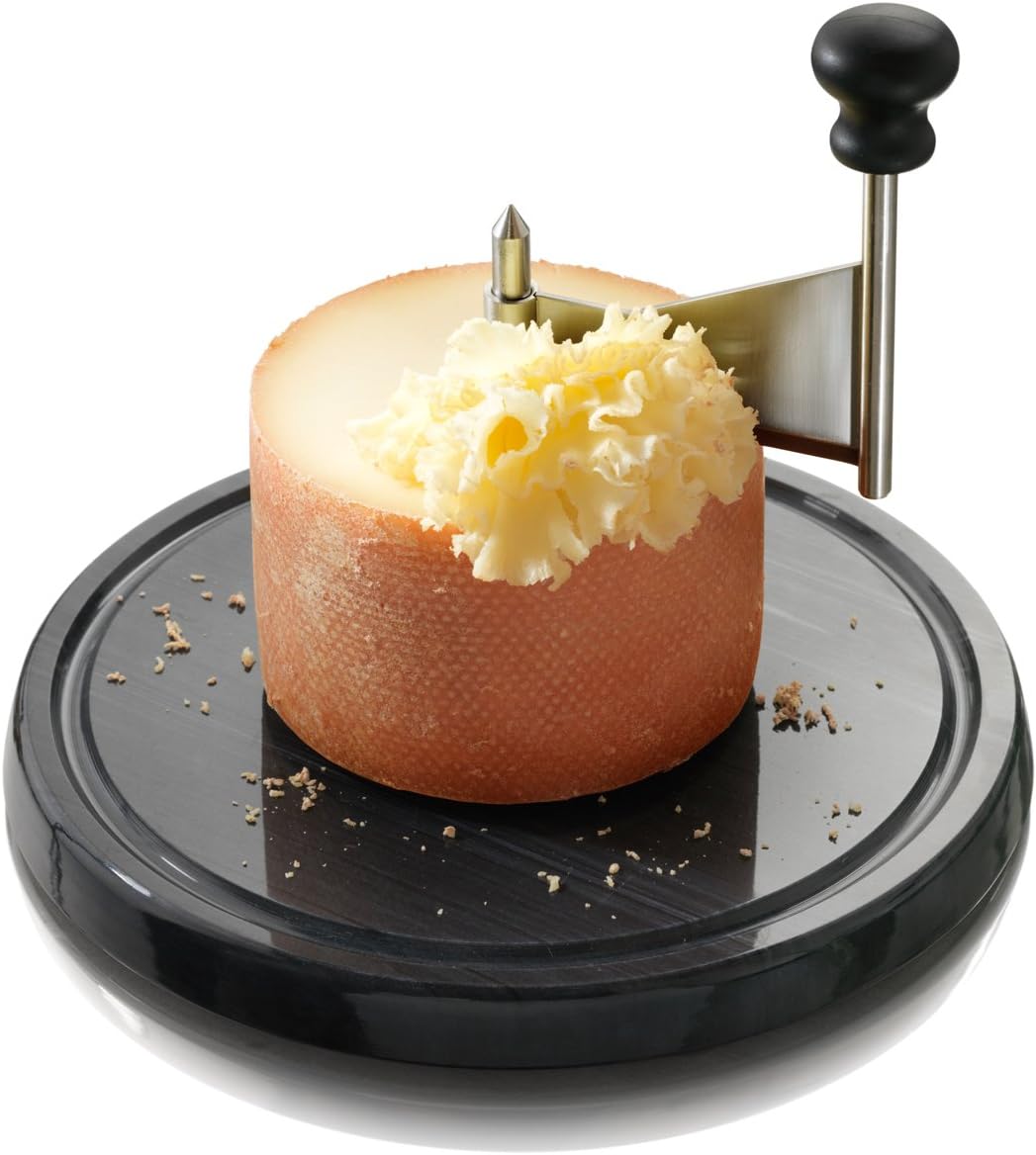 Boska Racloir Tete de Moine Marbre - Appareil Tete de Moine Fromage - Pour Girolle Tete de Moine - Base en Marbre - Noir 