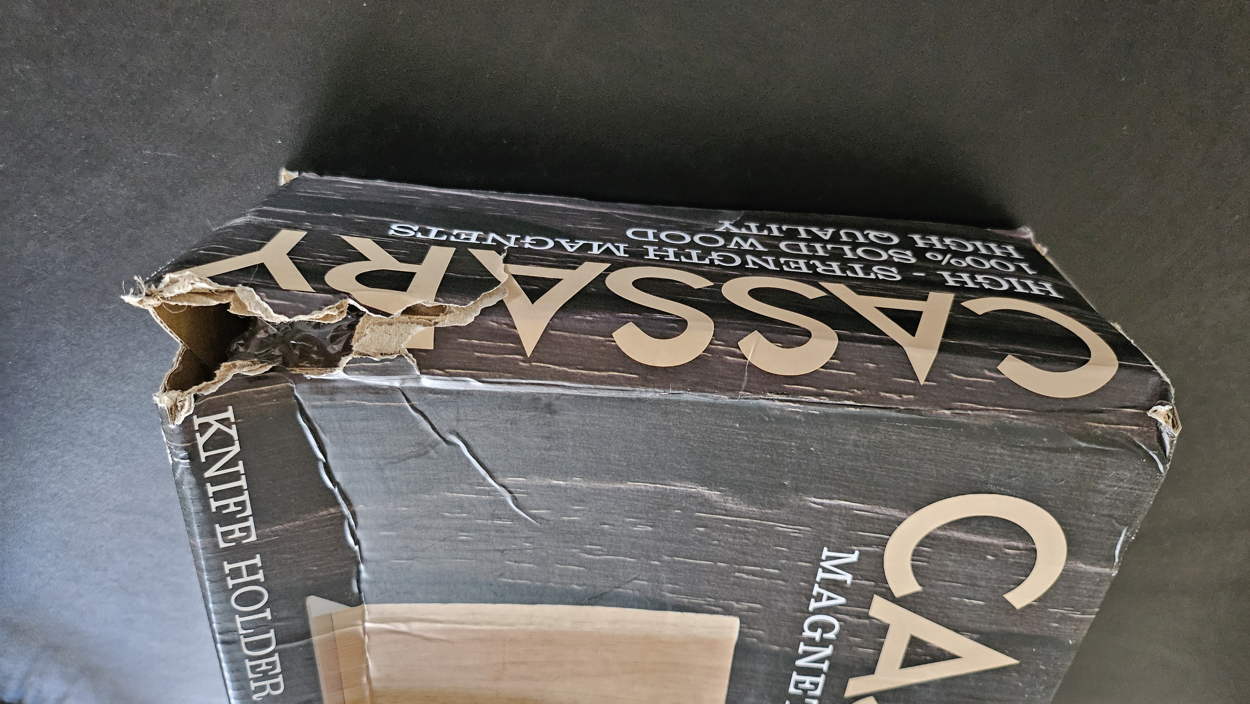 Porte-couteaux magnétique XL en chêne avec aiguiseur