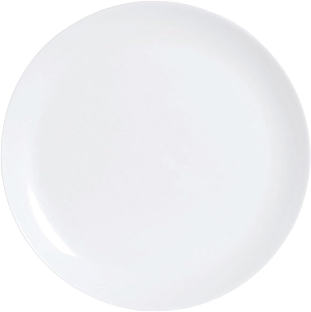 Luminarc D6905 Assiette - 25 cm-Diwali, Opale-Verre trempé, Blanc Lot De 6 Assiettes Plates