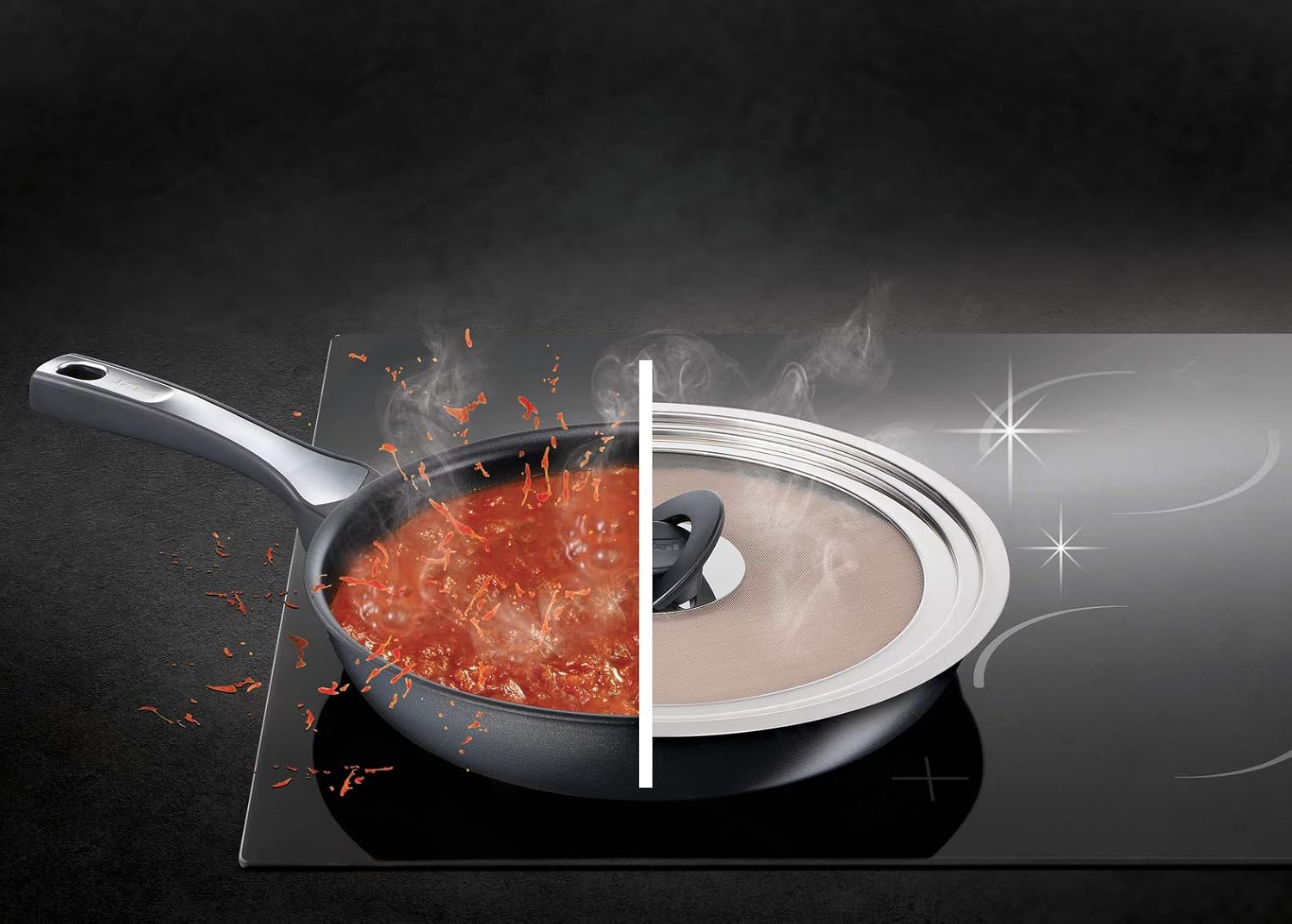 Tefal Couvercle Anti-Projection Ingenio - INOX - 24/30 cm 