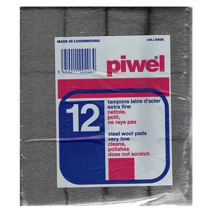 12 Tampons en Laine d'Acier Extra Fine - Tampon Éponge Nettoyage Cuisine Vaisselle