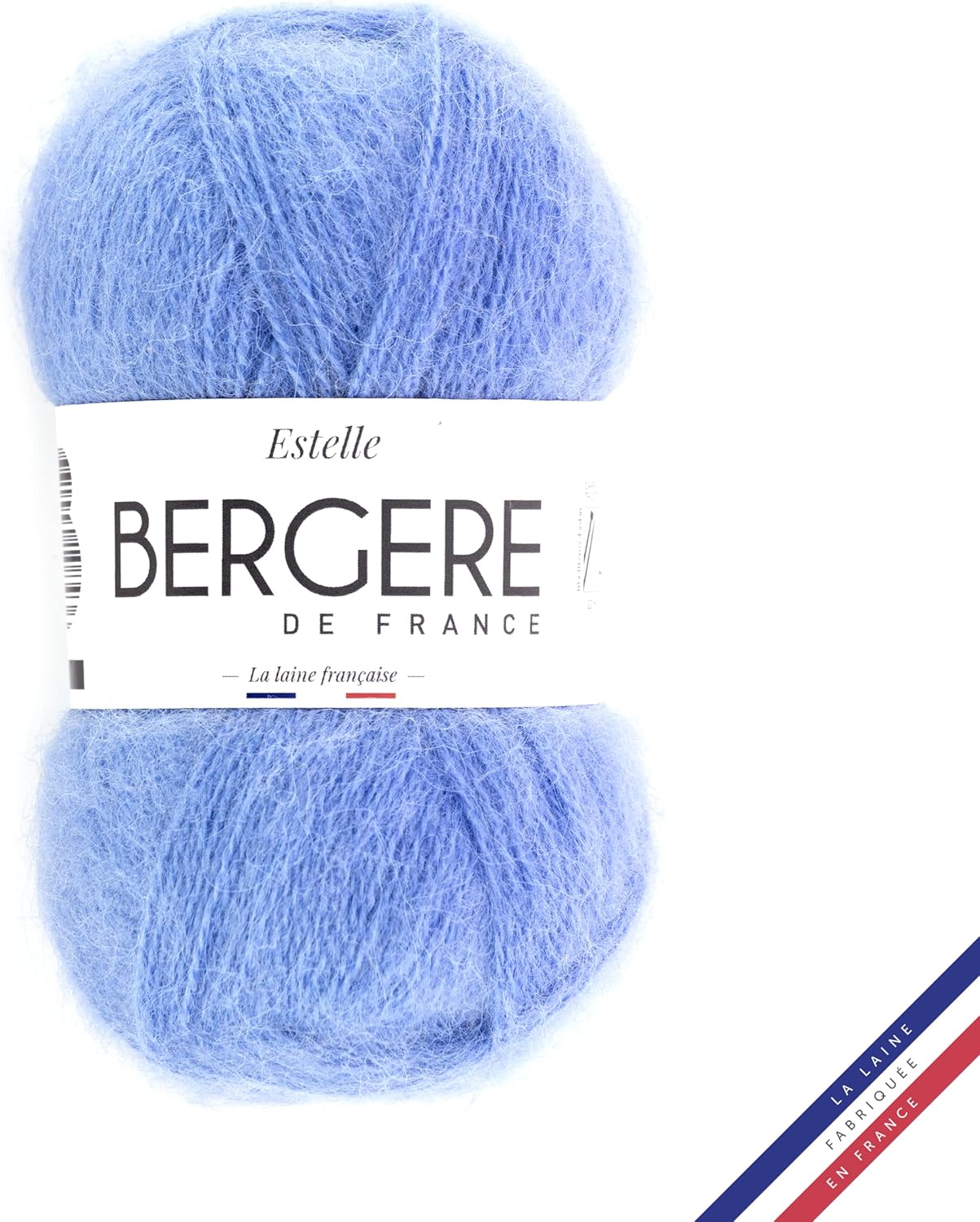  Bergère de France - ESTELLE - Pelote de laine à tricoter et au crochet (45g) - 56% de laine peignée - 4 mm - Fabrication Française - Fil rond pour l’été - Bleu (CIEL) 