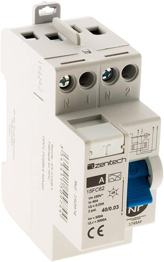 Interrupteur différentiel ZENITECH 40/2 30 mA Type A NF