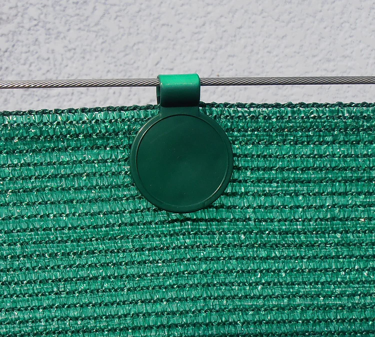  20 clips de fixation traités anti-UV pour brise vue de 90 à 350g/m2 (Vert)