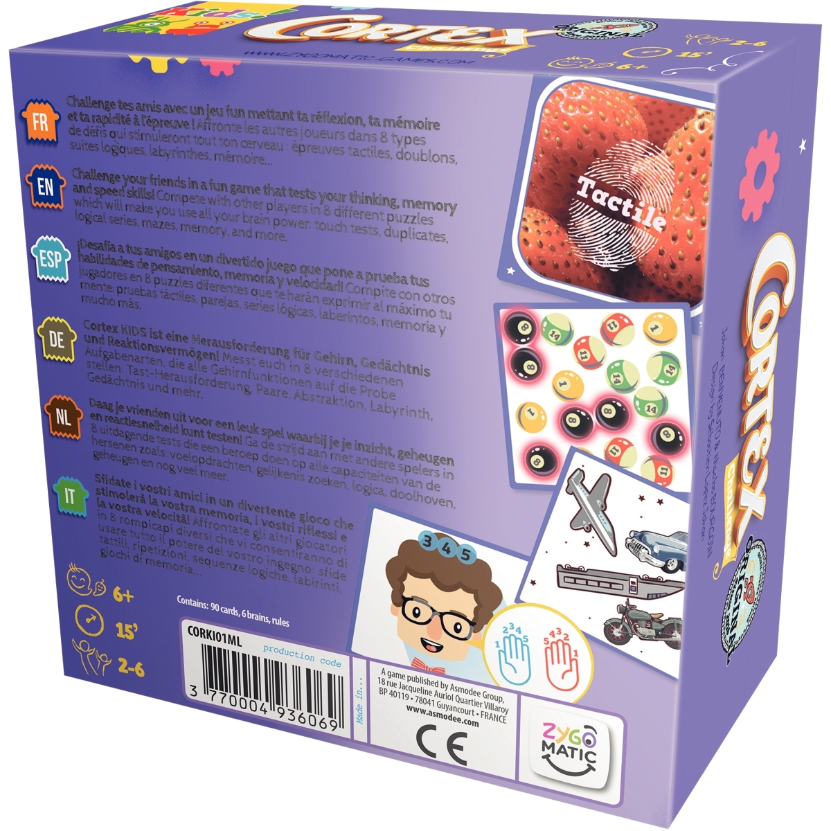  Asmodee - Cortex : Challenge Kids - Jeux de société pour Enfants dès 6 Ans - Jeux de Cartes sensoriels - Testez Votre Mémoire - 2 à 6 Joueurs - 15 Min 