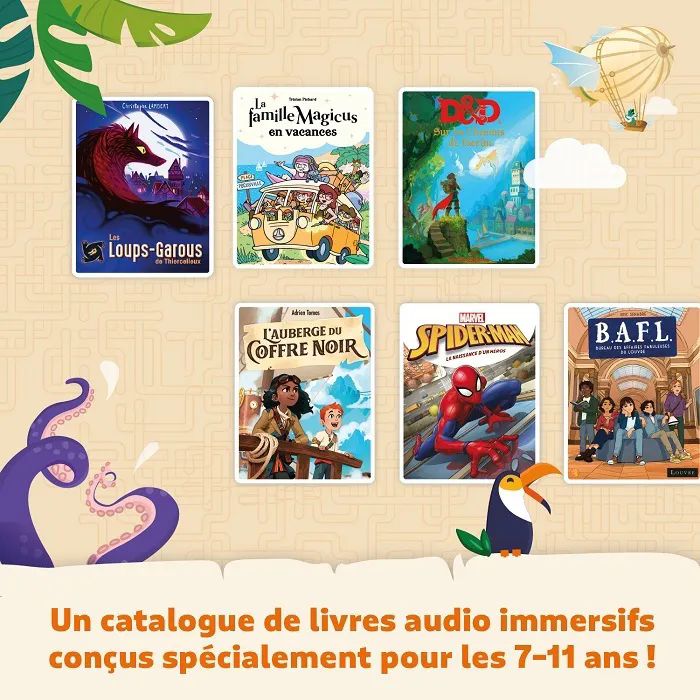 Console éducative - Lunii - Pack baladeur audio FLAM - Coque antichocs Jaune - Livre audio inclus - Dès 7 ans