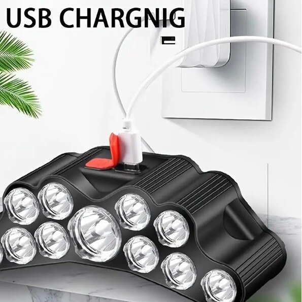 Lampe frontale rechargeable USB à 11 LED SH-T11