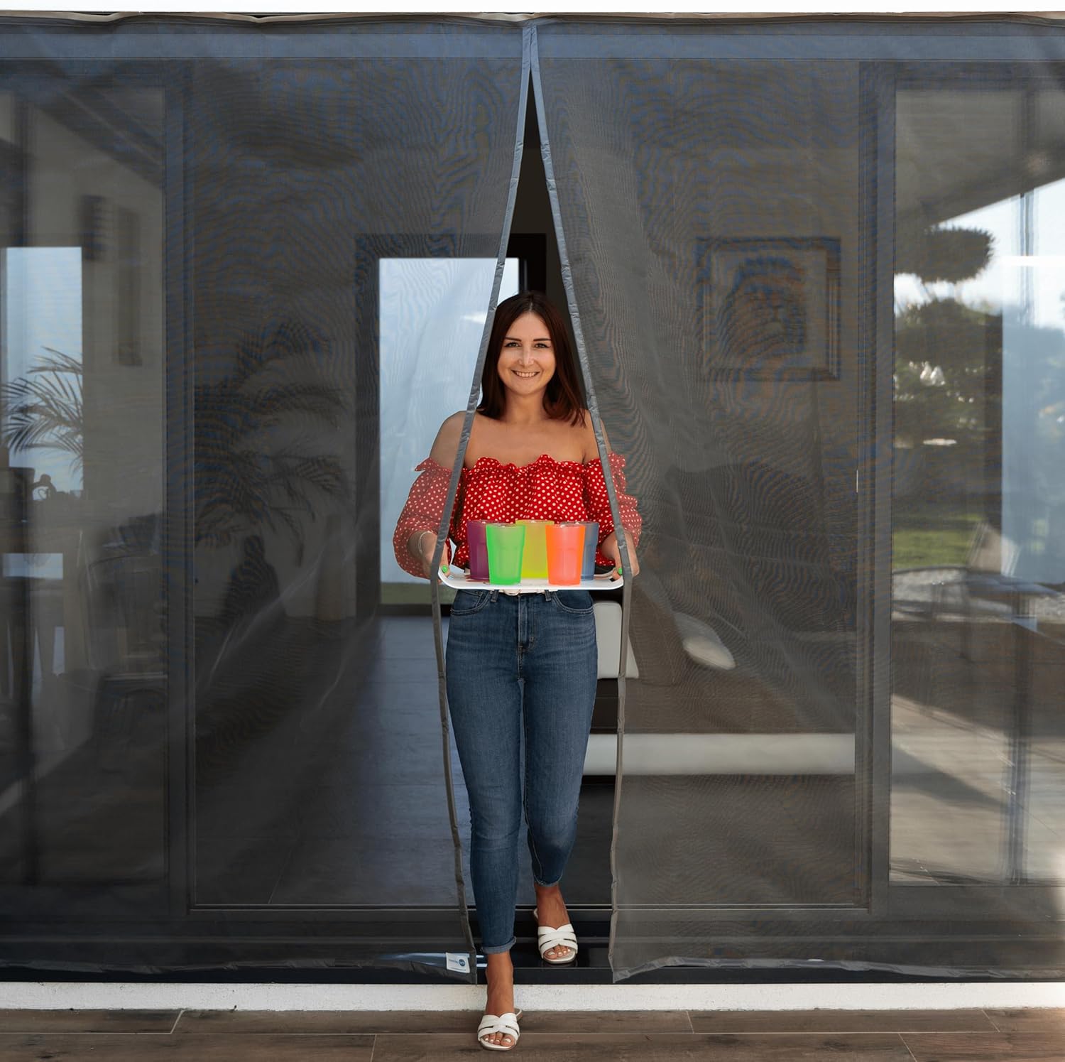 MOUSTIQUAIRE AJUSTABLE BAIE VITREE 2 OUVERTURE (L180 - H216/224)