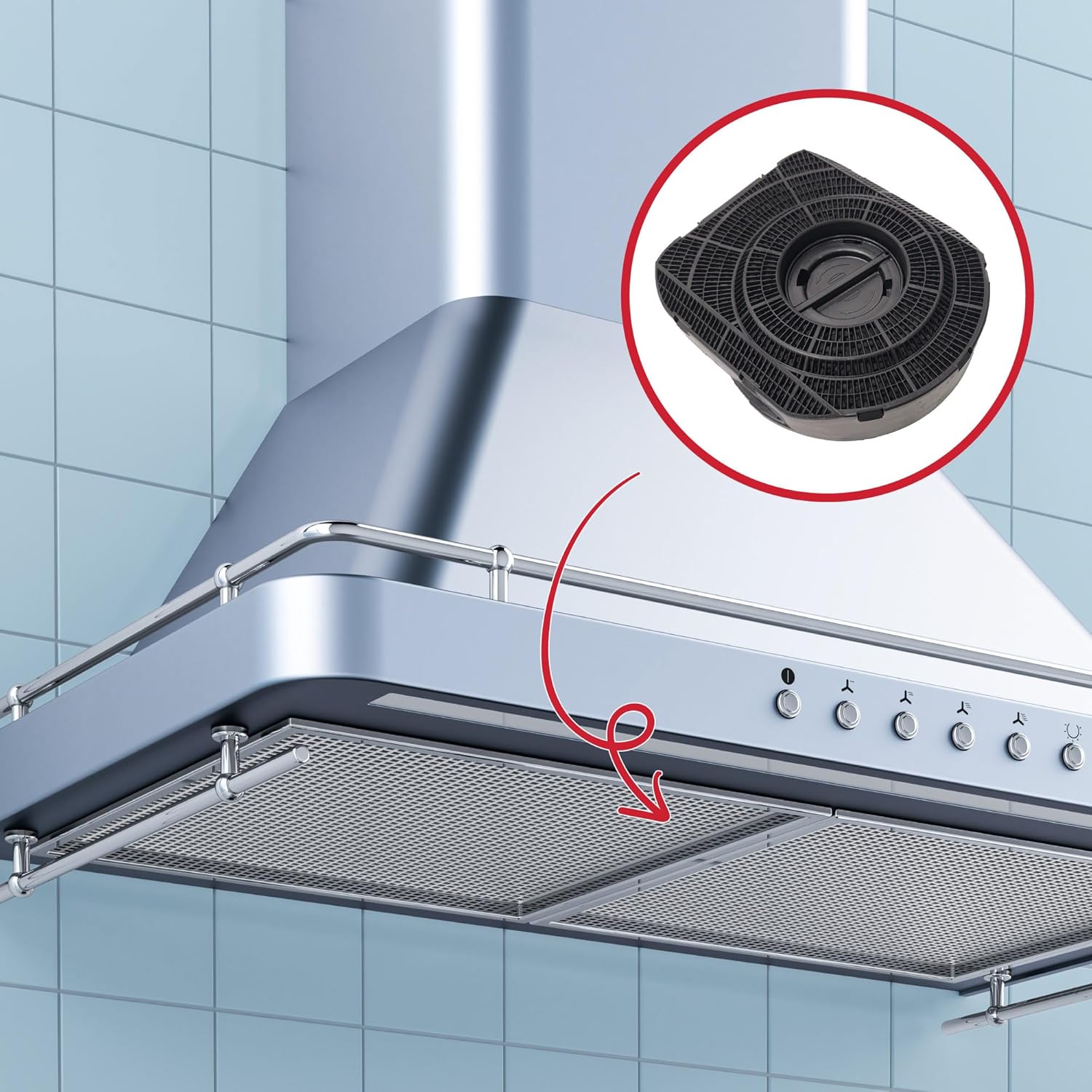  Filtre charbon type 200 pour Hotte 481281718522 CHF200 AEG, AIRFORCE