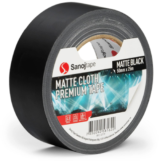  Sanojtape Ruban Adhésif Professionnel Mat de Couleur Noire 50mm x 25m Ruban Sons et Lumières Gaffer à Conduit 