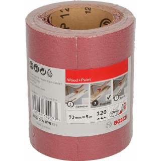  Bosch Accessories 2609256B76 Rouleau abrasif pour bois/peinture 93 mm x 5 m P120 