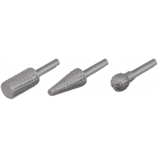 3 limes rotative carbone 6mm pour bois kreator-