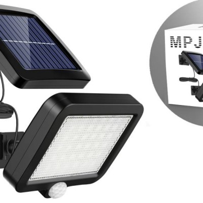 MPJ Lumière solaire extérieure avec détecteur de mouvement 56 LED, lumière solaire de jardin étanche IP65 à 120 ° avec câble de 5 m