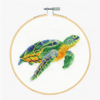 Kit à broder point de croix tortue