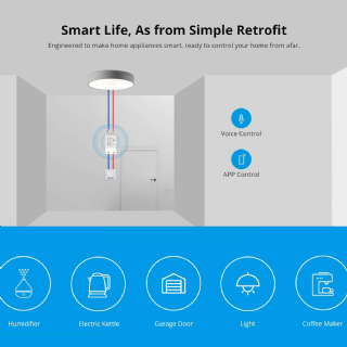 SONOFF BASIC R2 Interrupteur Connecté WiFi, Commutateur Intelligent Compatible avec Alexa/Google Home,