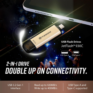 Transcend Clé USB JetFlash 930C 128GB USB 3.2 Gen 1, rose doré - TS128GJF930C