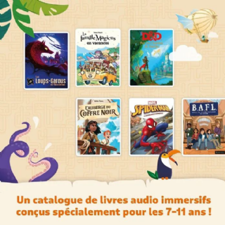 Console éducative - Lunii - Pack baladeur audio FLAM - Coque antichocs Jaune - Livre audio inclus - Dès 7 ans