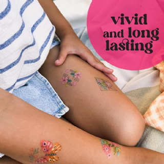 Tatouages temporaires pour enfants - fabriqués en Europe Hypoallergéniques, prédécoupes, 50 pcs Tatouages pour enfants d'origine, dessins et modèles