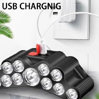 Lampe frontale rechargeable USB à 11 LED SH-T11