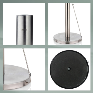 kela Porte-Rouleau de Cuisine Vertical, également pour Rouleaux épais, Porte-Rouleau de Papier Hauteur 33,5 cm, Rollo, Acier Inoxydable Mat