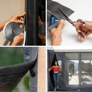 MOUSTIQUAIRE AJUSTABLE BAIE VITREE 2 OUVERTURE (L180 - H216/224)