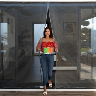 MOUSTIQUAIRE AJUSTABLE BAIE VITREE 2 OUVERTURE (L180 - H216/224)