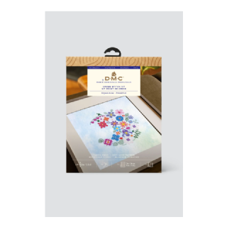 Kit broderie point de croix - Demi lune florale
