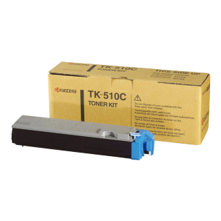Toner Kyocera TK-510C d'origine. Cyan, 8 000 pages ISO 19752, compatible imprimante ECOSYS FS-C5020N, FS-C5025N, FS-C5030N