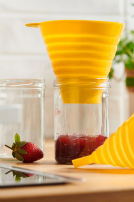 Entonnoirs pliables en silicone jaunes – lot de 2