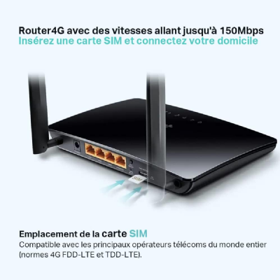 TP-Link Box 4G, Routeur 4G LTE 150Mbps Wifi N 300Mbps,