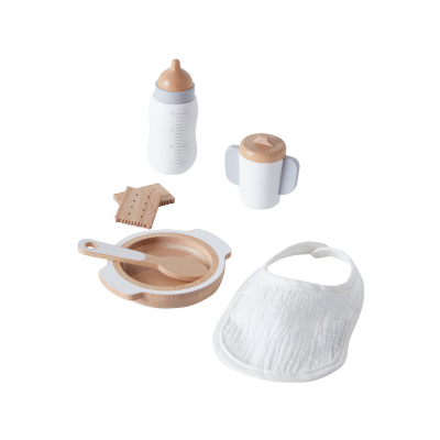 Set accessoires repas poupon en bois - Dès 18 mois