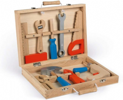Janod - Boîte à Outils Brico'Kids - Outils de Bricolage en bois Pour Enfant 