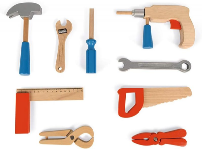 Janod - Boîte à Outils Brico'Kids - Outils de Bricolage en bois Pour Enfant 