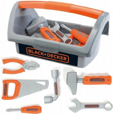  Smoby - BLACK+DECKER - Boite à Outils + 6 Outils - Jouet Bricolage Enfant - 360101