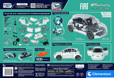 Clementoni- Fiat 500 électrique, 52751, Multicolore