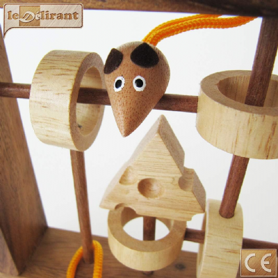  SOURIS FROMAGE - jeu casse tête à partir de 8 ans en bois massif,