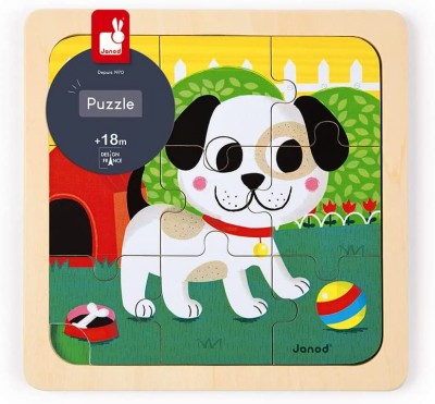  Janod - J07066 - Puzzle 9 pièces - Chien Titus (bois) 