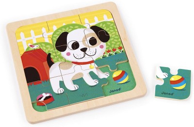  Janod - J07066 - Puzzle 9 pièces - Chien Titus (bois) 