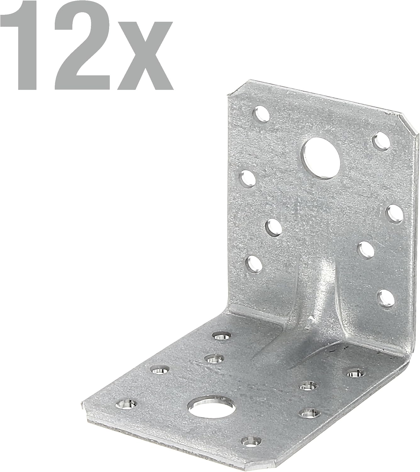  Alberts 330330 Équerre renforcée | galvanisée Sendzimir | 70 x 70 x 55 mm | Set de 12 pièces 