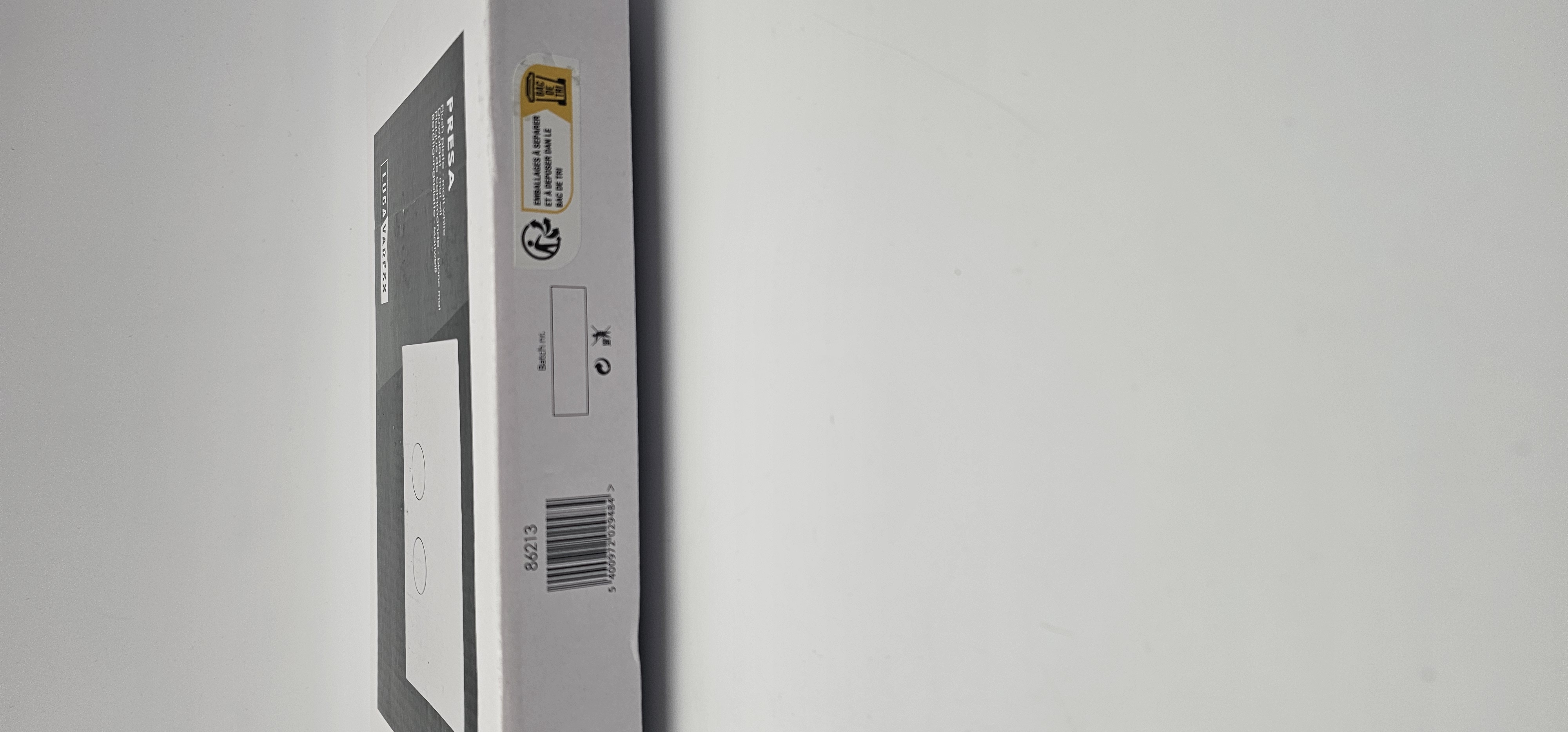 Plaque de commande WC double touche en plastique blanc mat